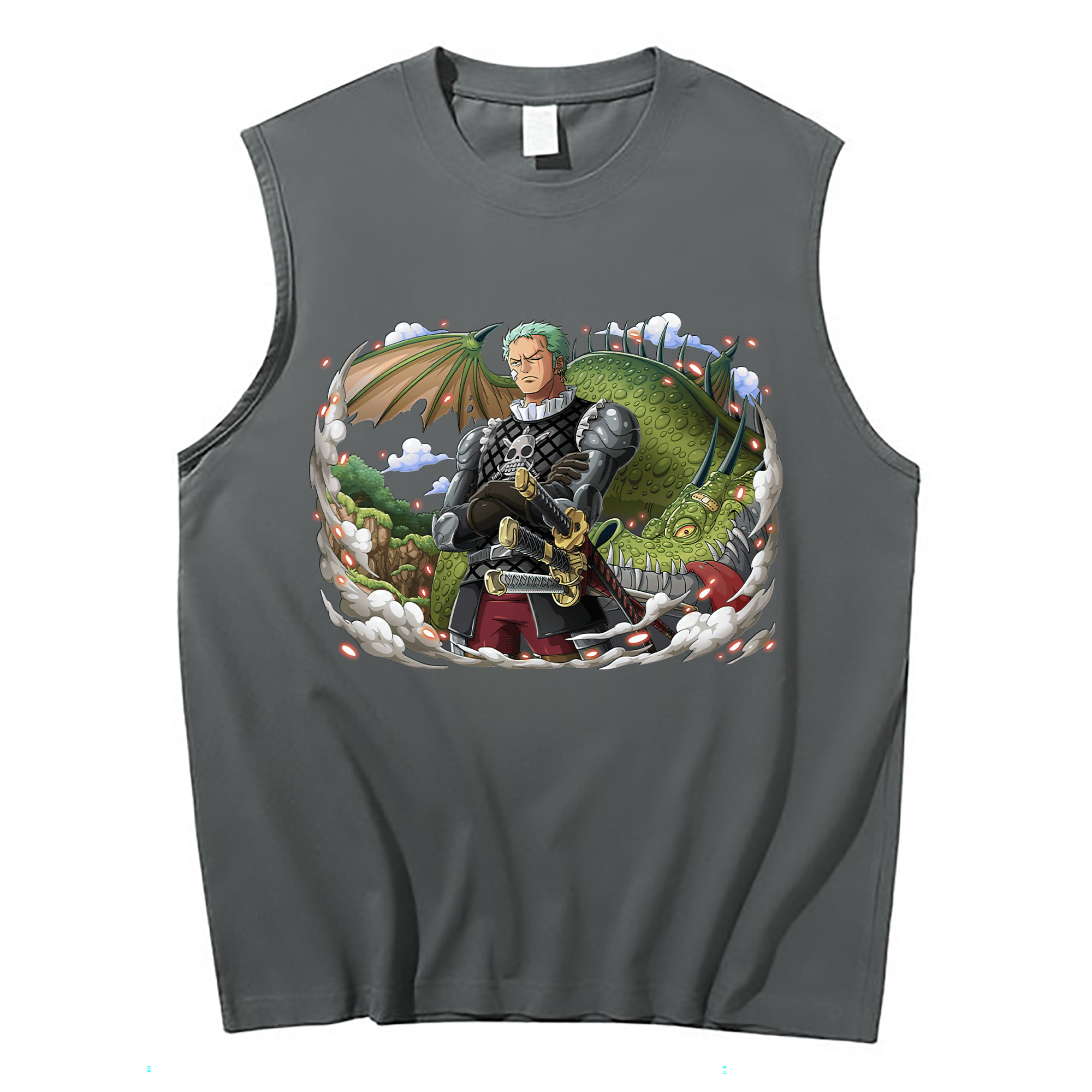ワンピース ロロノア・ゾロ ONE PIECE Roronoa Zoro コットン100％タンクトップ（フロントプリント）